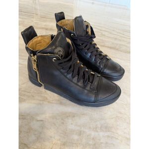 Diesel S-Nentish Black Leather High Top Zip Around Sneakers Men’s Size 10.5